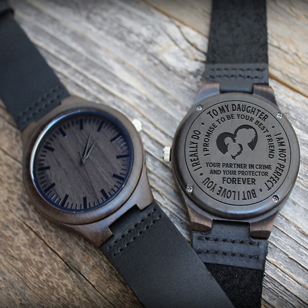 Gift From Mom to Daughter- Special gift engraved wooden watch